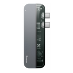 USB HUB Baseus Transparent series dual type-C multifunctional HUB Grey CAHUB-TS0G